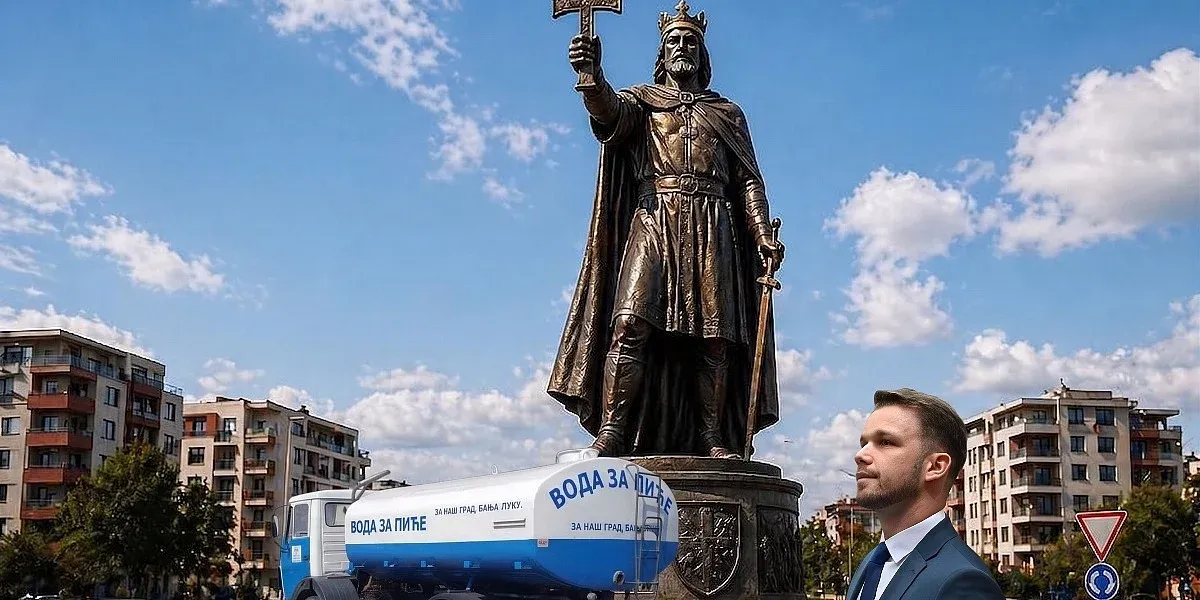 Banja Luka u sjeni kneza Lazara: U nedostatku vode, Stanivuković građanima nudi hladovinu