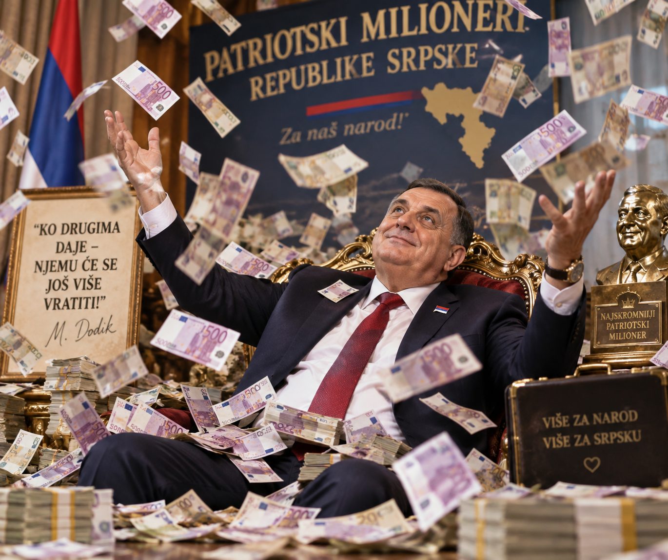 Dodik kao „najskromniji milioner“: Osniva se Udruženje „Patriotski milioneri Srpske“ | 6yka