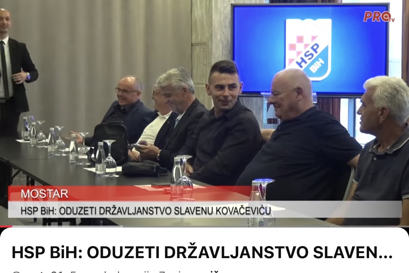 HSP BiH: ODUZETI DRŽAVLJANSTVO SLAVENU KOVAČEVIĆU.